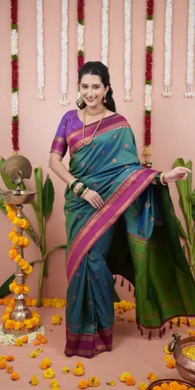Teal Silk Paithni Weaving Zari Work Saree | Sarees, Bollywood Sarees, Creative Sarees, Designer Sarees, Embroidered Sarees, Ethnic Saree, Modern Digital sarees, Party Wear Sarees