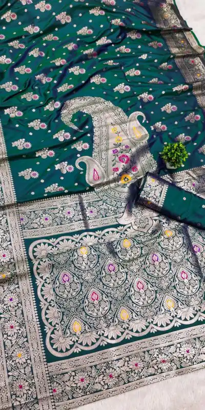 Teal Soft Banarasi Silk Lace Zari Work Saree | Sarees, Bollywood Sarees, Creative Sarees, Designer Sarees, Embroidered Sarees, Ethnic Saree, Modern Digital sarees, Party Wear Sarees