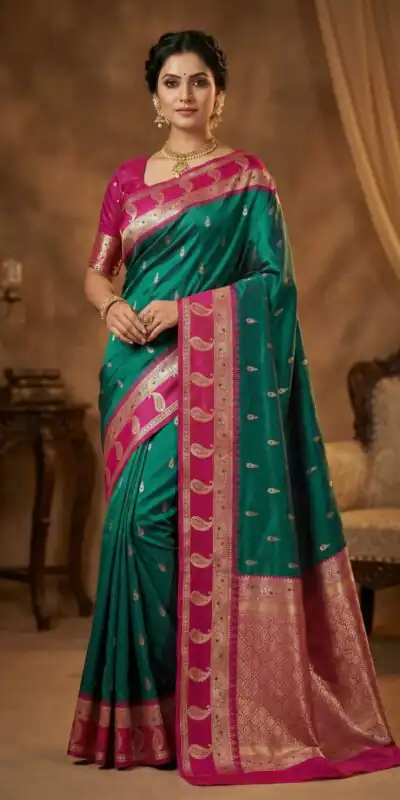 Teal Soft Banarasi Zari Lace Work Saree | Sarees, Bollywood Sarees, Creative Sarees, Designer Sarees, Embroidered Sarees, Ethnic Saree, Modern Digital sarees, Party Wear Sarees