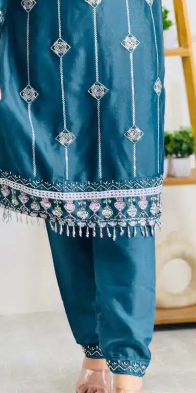 Teal Star Georgette Lace Work Salwar Suit | Jump Suits, Salwar suit, Casual Suits, Creative suits, Designer Suits, Palazzo Suits, Party Wear Suits, Patiala Suits, Straight Suits