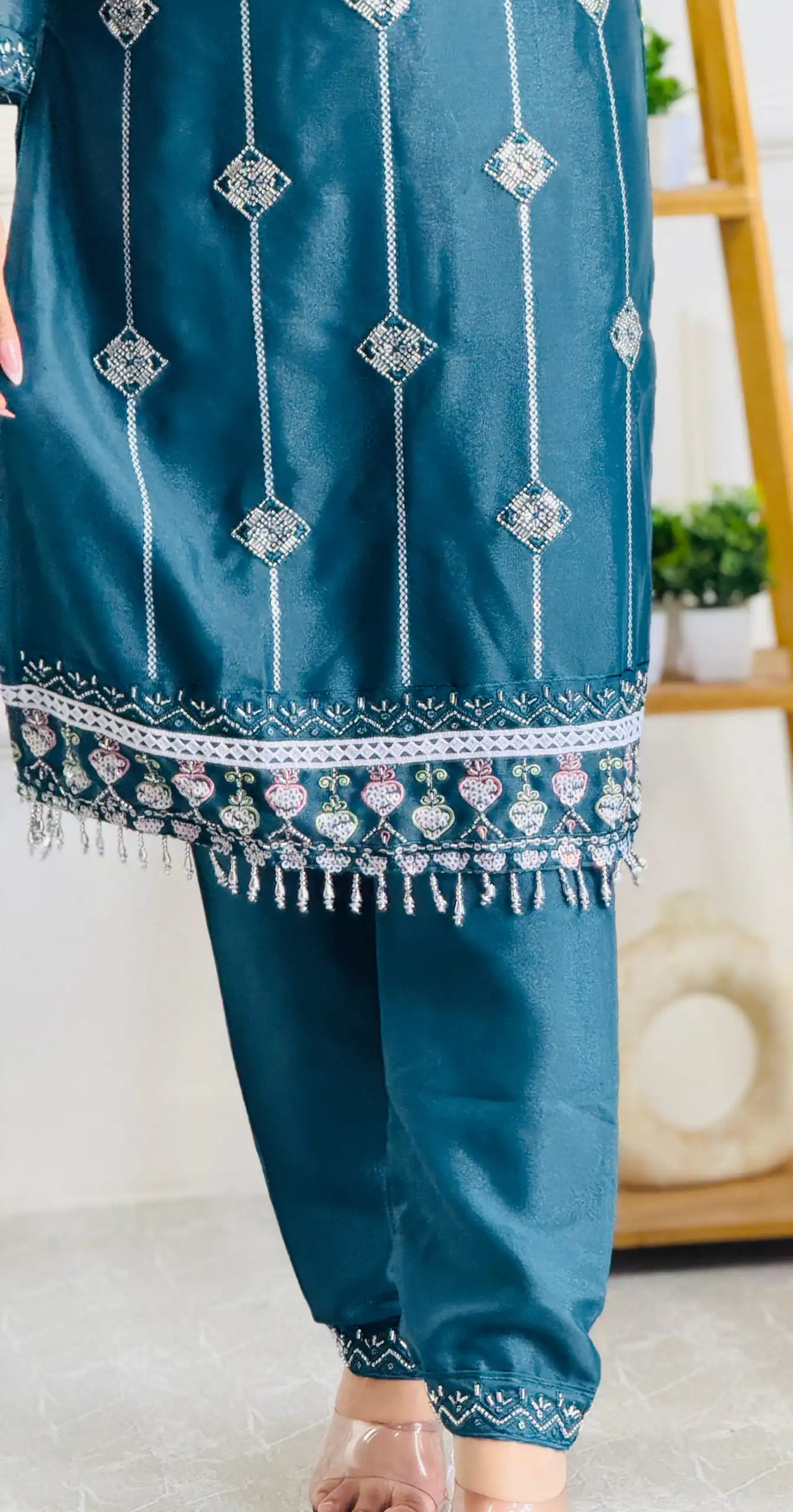 Teal Star Georgette Lace Work Salwar Suit | Jump Suits, Salwar suit, Casual Suits, Creative suits, Designer Suits, Palazzo Suits, Party Wear Suits, Patiala Suits, Straight Suits