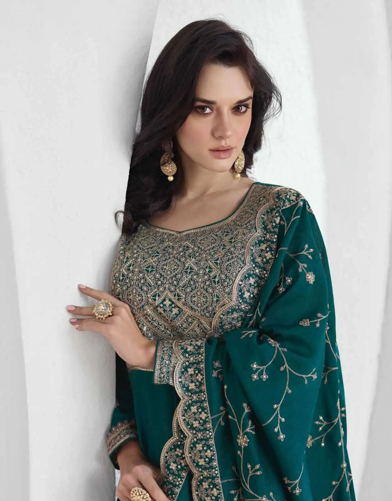 Teal Vichitra Embroidery Lace Work Salwar Suit | Jump Suits, Salwar suit, Casual Suits, Creative suits, Designer Suits, Palazzo Suits, Party Wear Suits, Patiala Suits, Straight Suits