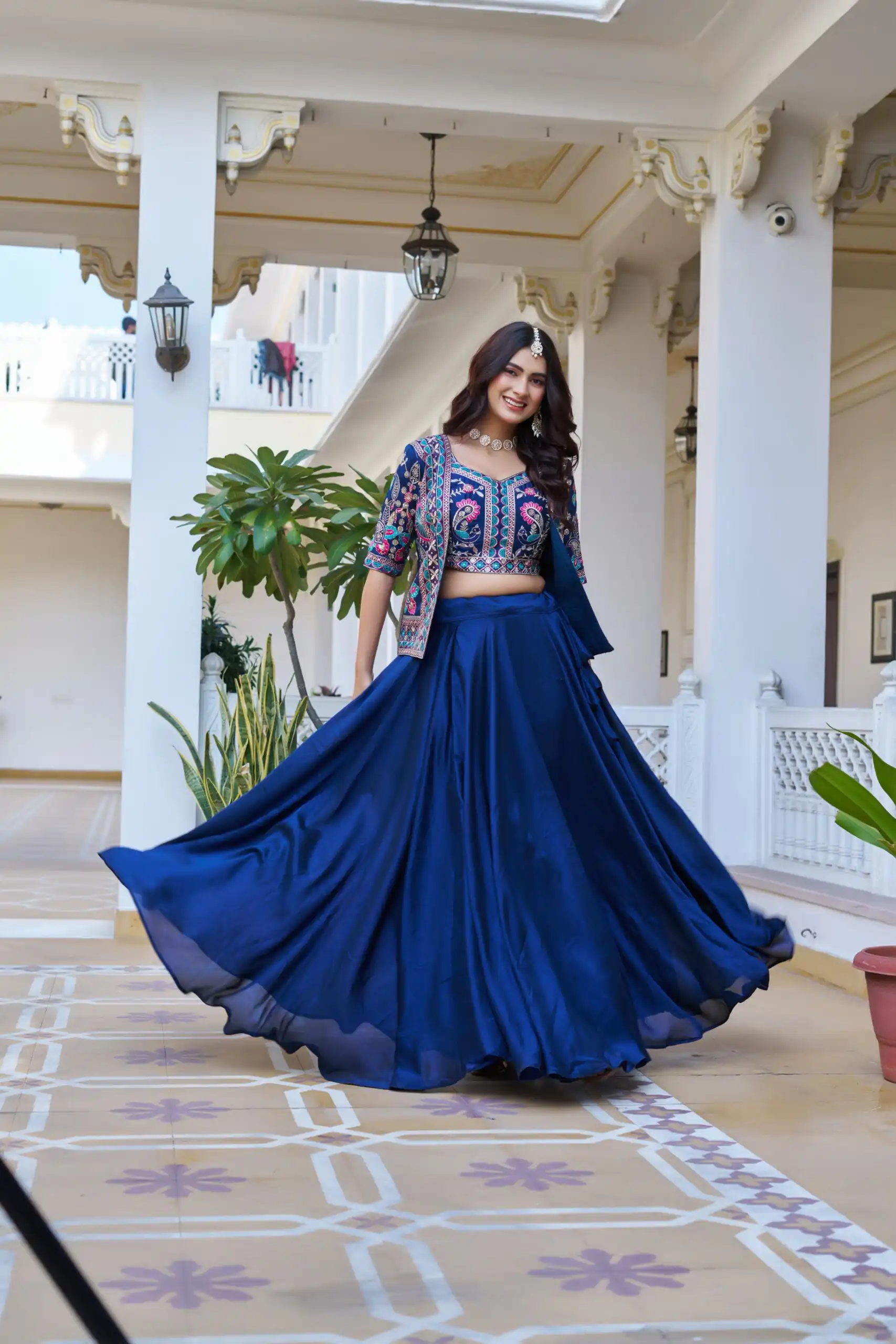 Teal Vichitra Embroidery Thread Work Lehenga Choli | Lehenga, Bollywood Lehenga, Creative Lehenga, Designer Lehenga, Embroidered Lehenga, Party Wear Lehenga