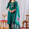 Teal Viscose Silk Thread Embroider Work Salwar Suit | Jump Suits, Salwar suit, Casual Suits, Creative suits, Designer Suits, Palazzo Suits, Party Wear Suits, Patiala Suits, Straight Suits