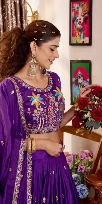 Ram 178 Purple Color Pure Crap Silk Lehenga Choli with Embroidery Work. Best Price ₹2549. Delivery 4-6 Working Days. Shop now. | Lehenga, Bollywood Lehenga, Creative Lehenga, Designer Lehenga, Embroidered Lehenga, Party Wear Lehenga