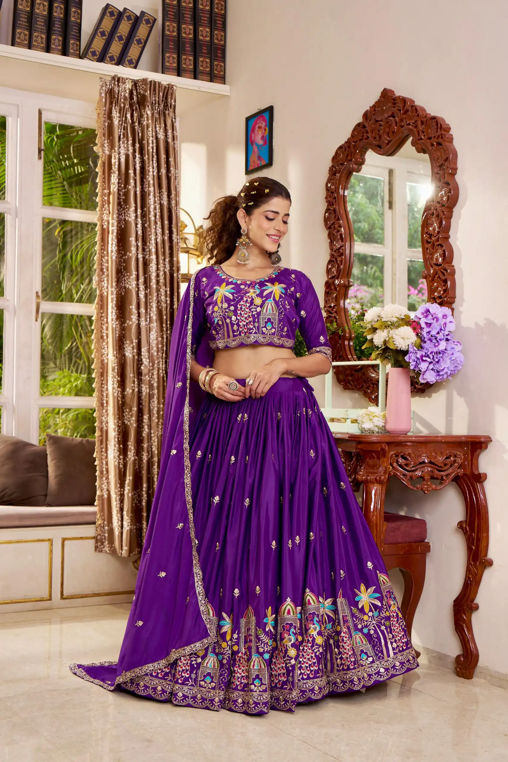 Ram 178 Purple Color Pure Crap Silk Lehenga Choli with Embroidery Work. Best Price ₹2549. Delivery 4-6 Working Days. Shop now. | Lehenga, Bollywood Lehenga, Creative Lehenga, Designer Lehenga, Embroidered Lehenga, Party Wear Lehenga