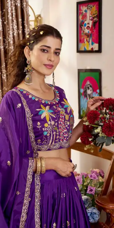 Ram 178 Purple Color Pure Crap Silk Lehenga Choli with Embroidery Work. Best Price ₹2549. Delivery 4-6 Working Days. Shop now. | Lehenga, Bollywood Lehenga, Creative Lehenga, Designer Lehenga, Embroidered Lehenga, Party Wear Lehenga