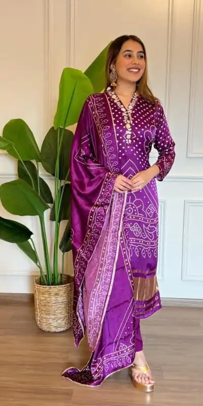Violet Chinon Silk Wide Digital Print Coding Work Salwar Suit | Jump Suits, Salwar suit, Casual Suits, Creative suits, Designer Suits, Palazzo Suits, Party Wear Suits, Patiala Suits, Straight Suits