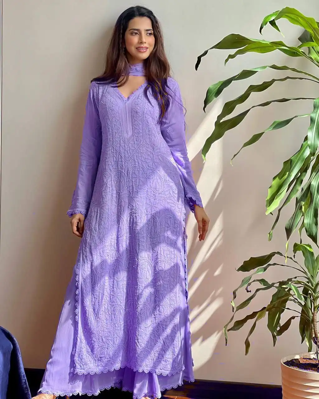 Violet Georgette Thread Embroidery Salwar Suit | Salwar suit, Casual Suits, Creative suits, Designer Suits, Palazzo Suits, Party Wear Suits, Patiala Suits, Straight Suits