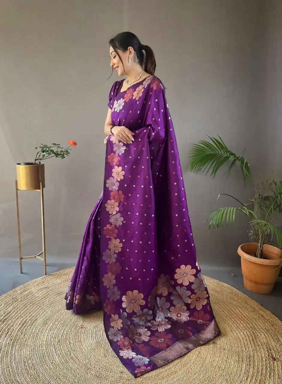 Violet Soft Litchi Silk Kubera Pattu Saree | Sarees, Bollywood Sarees, Creative Sarees, Designer Sarees, Embroidered Sarees, Ethnic Saree, Modern Digital sarees, Party Wear Sarees