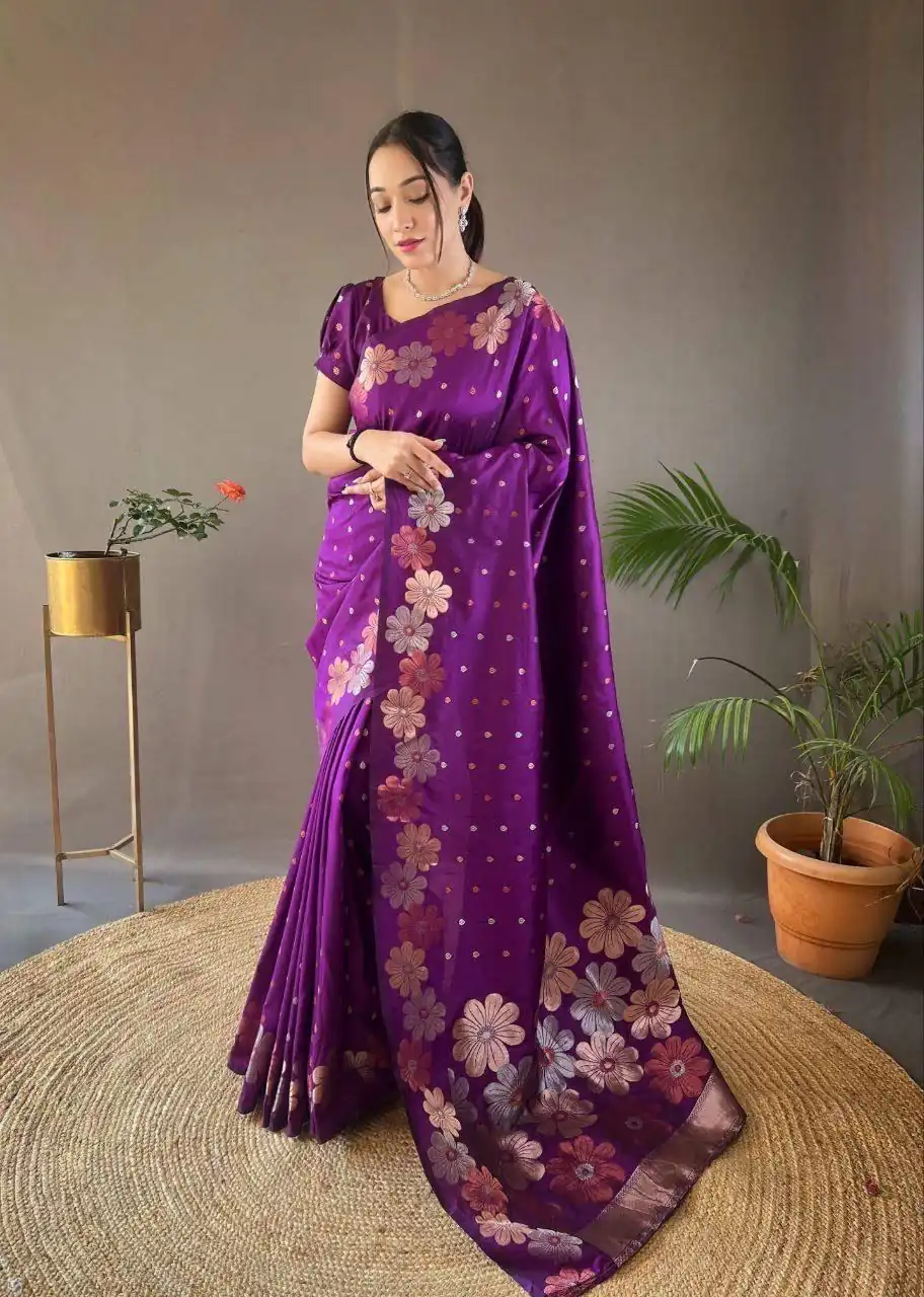 Violet Soft Litchi Silk Kubera Pattu Saree | Sarees, Bollywood Sarees, Creative Sarees, Designer Sarees, Embroidered Sarees, Ethnic Saree, Modern Digital sarees, Party Wear Sarees