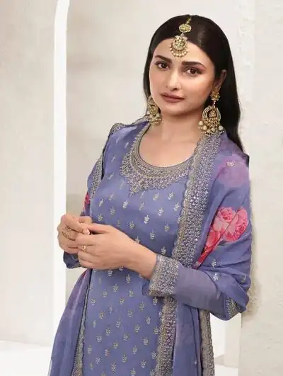 Violet Viscose Chinon Embroidered Sequence Salwar Suit | Salwar suit, Casual Suits, Creative suits, Designer Suits, Palazzo Suits, Party Wear Suits, Patiala Suits, Straight Suits