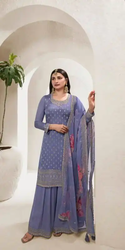 Violet Viscose Chinon Embroidered Sequence Salwar Suit | Salwar suit, Casual Suits, Creative suits, Designer Suits, Palazzo Suits, Party Wear Suits, Patiala Suits, Straight Suits