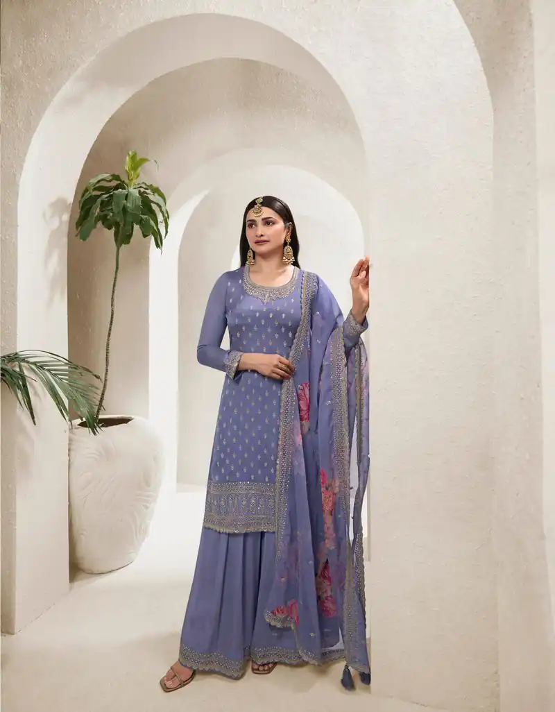 Violet Viscose Chinon Embroidered Sequence Salwar Suit | Salwar suit, Casual Suits, Creative suits, Designer Suits, Palazzo Suits, Party Wear Suits, Patiala Suits, Straight Suits