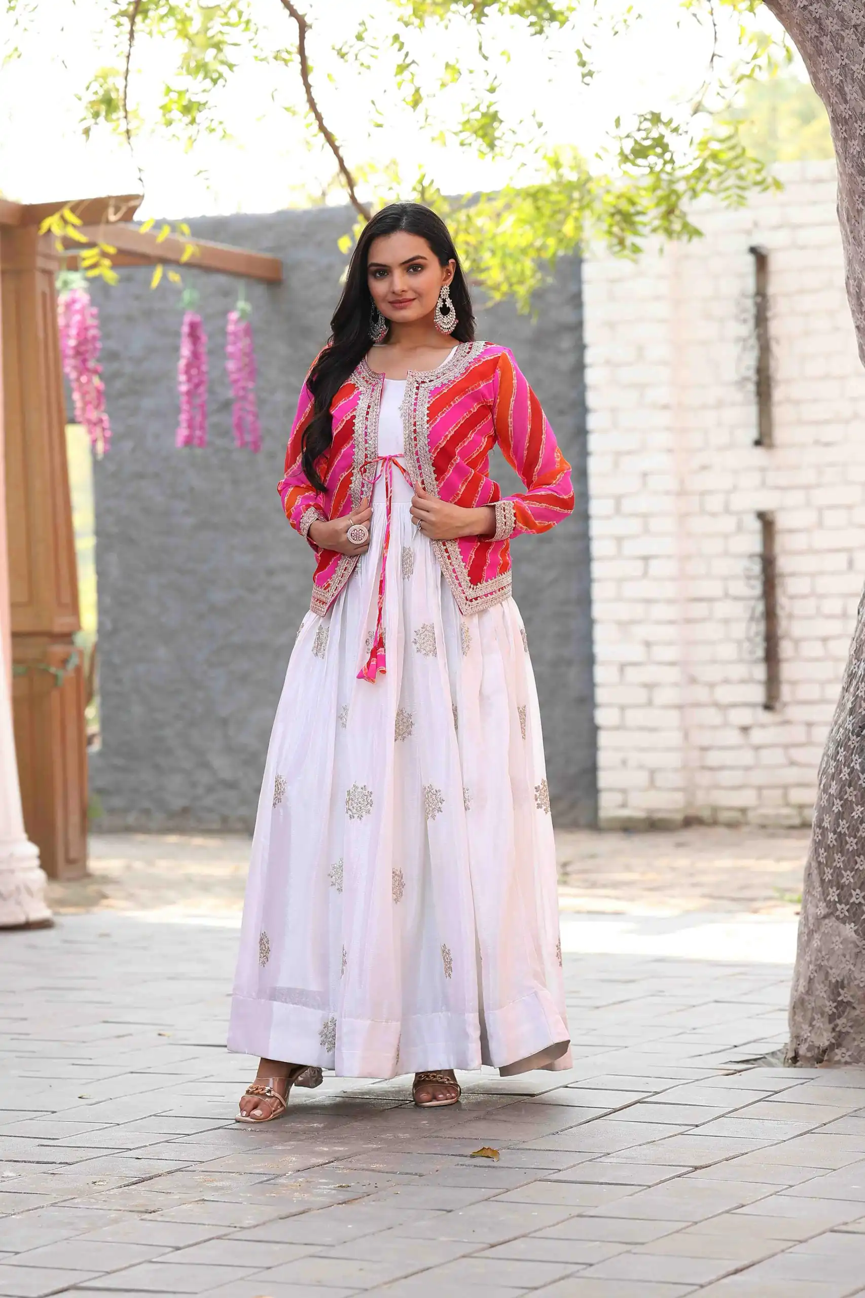 White Chinon Cording Sequence Embroidery Work Anarkali Gown | Gowns, Bollywood Gowns, Creative Gowns, Designer Gowns, Embroidered Gowns, Party Wear Gowns, Straight Suits