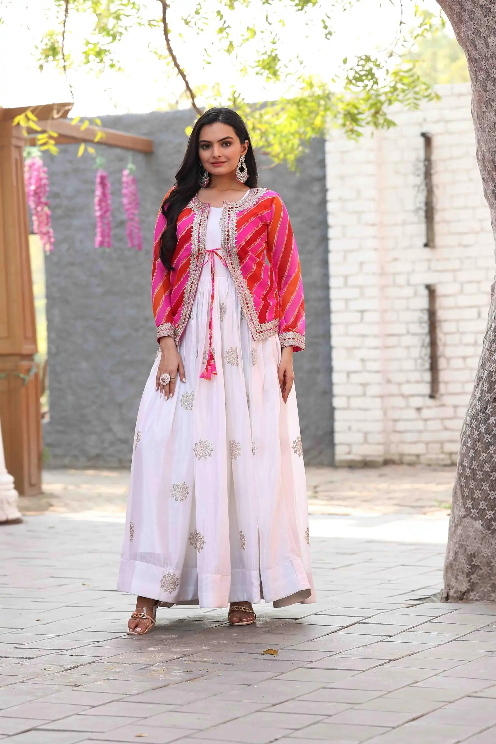 White Chinon Cording Sequence Embroidery Work Anarkali Gown | Gowns, Bollywood Gowns, Creative Gowns, Designer Gowns, Embroidered Gowns, Party Wear Gowns, Straight Suits