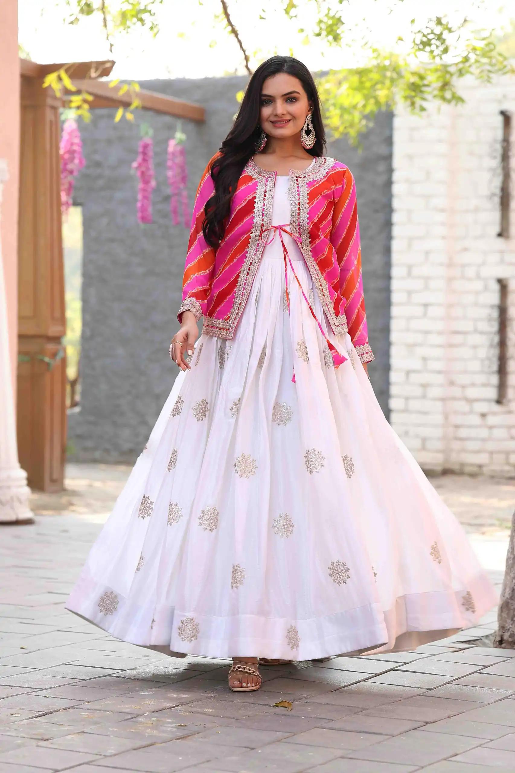 White Chinon Cording Sequence Embroidery Work Anarkali Gown | Gowns, Bollywood Gowns, Creative Gowns, Designer Gowns, Embroidered Gowns, Party Wear Gowns, Straight Suits