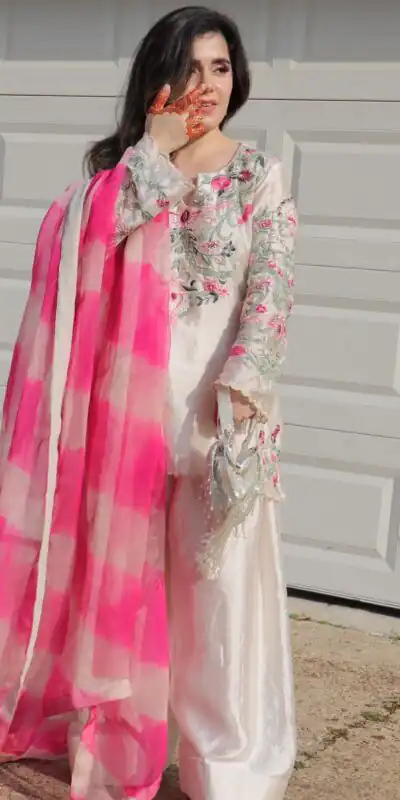 White Crap Silk Embroidery Digital Print Salwar Suit | Jump Suits, Salwar suit, Casual Suits, Creative suits, Designer Suits, Palazzo Suits, Party Wear Suits, Patiala Suits, Straight Suits