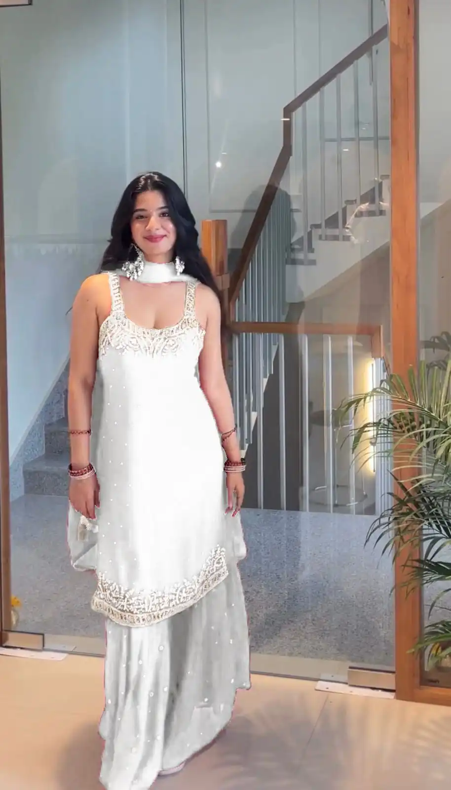 White Faux Georgette With Lace Work Salwar Suit | Jump Suits, Tops & Bottoms, Track Suits, Salwar suit, Casual Suits, Creative suits, Designer Suits, Palazzo Suits, Party Wear Suits, Patiala Suits, Straight Suits, Trendy Wear