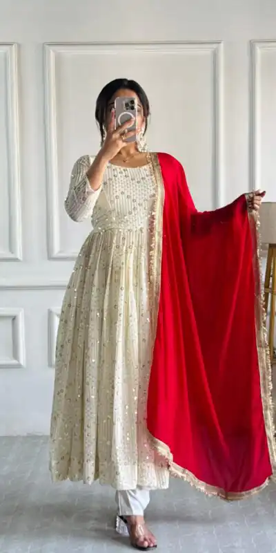 White Fox Georgette Heavy Embroidery Work Salwar Suit | Jump Suits, Salwar suit, Casual Suits, Creative suits, Designer Suits, Palazzo Suits, Party Wear Suits, Patiala Suits, Straight Suits