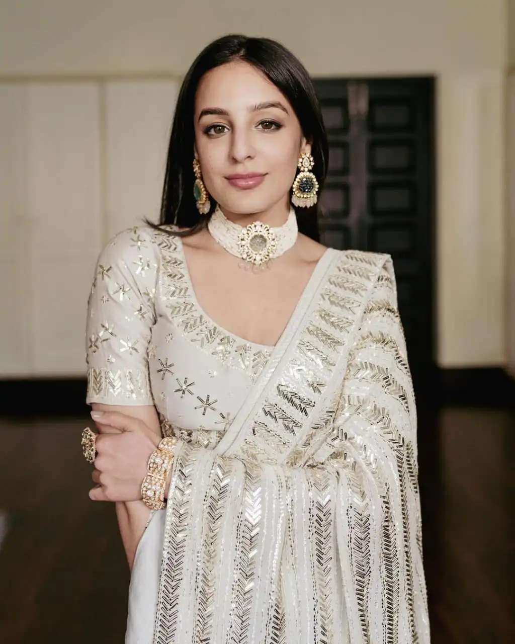 White Georgette Embroidery Sequins Saree | Sarees, Bollywood Sarees, Creative Sarees, Designer Sarees, Embroidered Sarees, Ethnic Saree, Modern Digital sarees, Party Wear Sarees