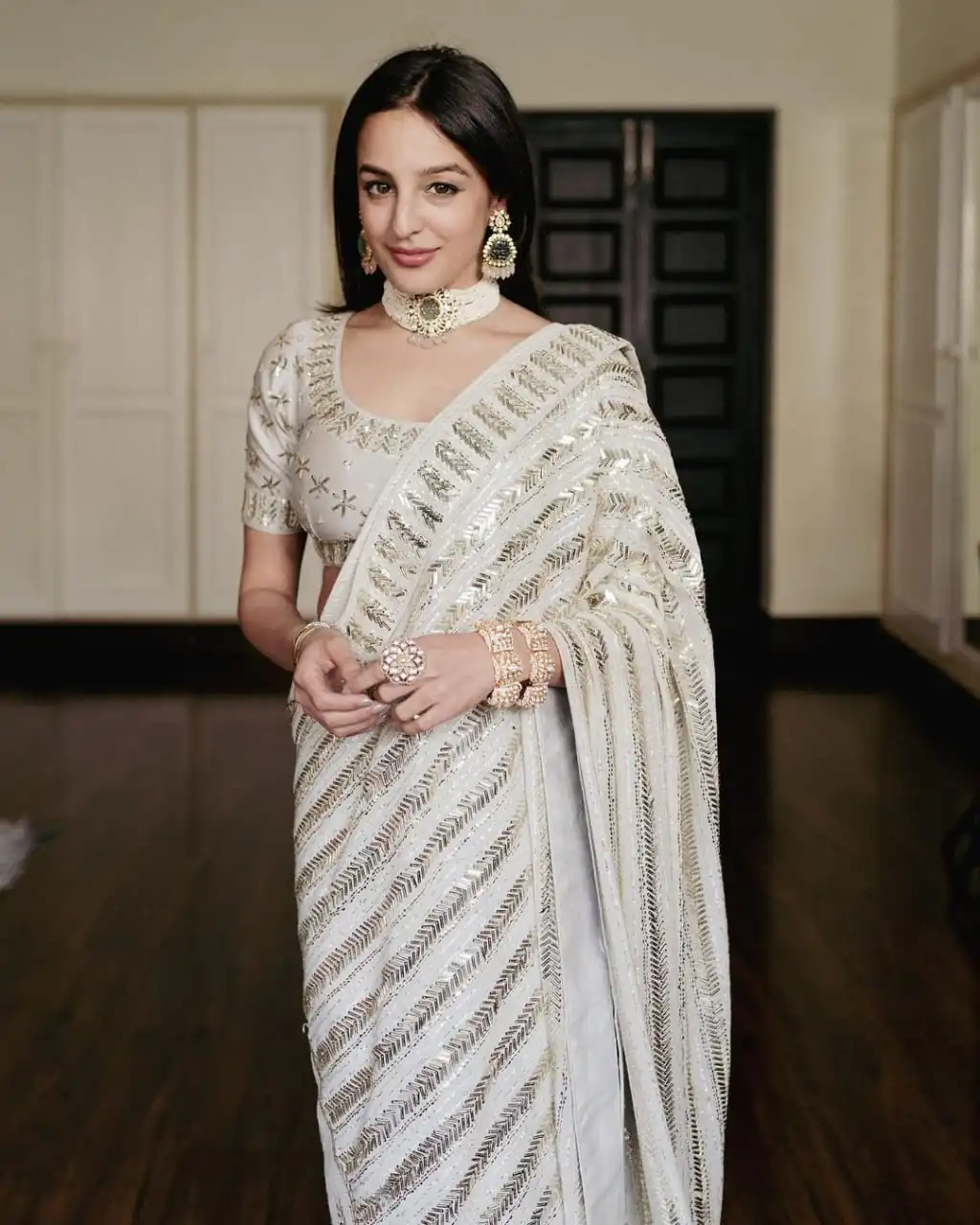 White Georgette Embroidery Sequins Saree | Sarees, Bollywood Sarees, Creative Sarees, Designer Sarees, Embroidered Sarees, Ethnic Saree, Modern Digital sarees, Party Wear Sarees