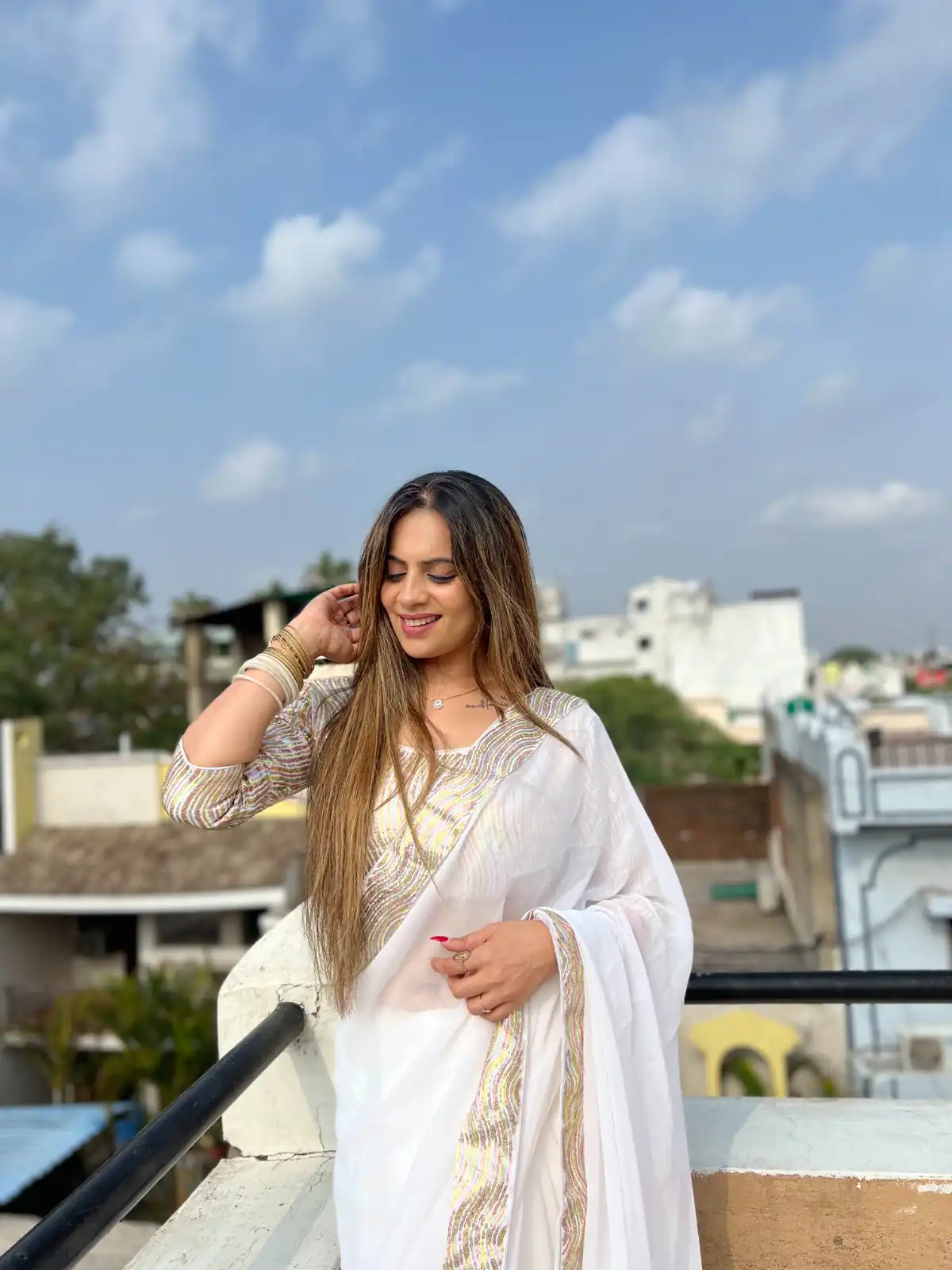 White Georgette Heavy Sequin Saree | Sarees, Bollywood Sarees, Creative Sarees, Designer Sarees, Embroidered Sarees, Ethnic Saree, Modern Digital sarees, Party Wear Sarees