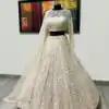 White Georgette with embroidery Lehenga Choli | Lehenga, Bollywood Lehenga, Creative Lehenga, Designer Lehenga, Embroidered Lehenga, Party Wear Lehenga