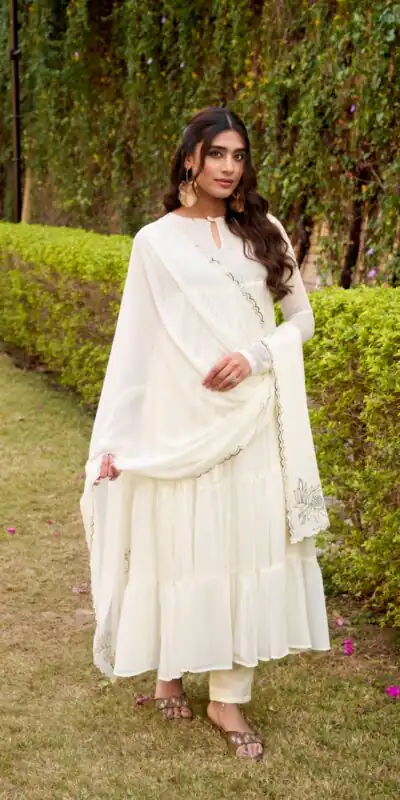White Marbel Foil Work Salwar Suit | Jump Suits, Salwar suit, Casual Suits, Creative suits, Designer Suits, Palazzo Suits, Party Wear Suits, Patiala Suits, Straight Suits