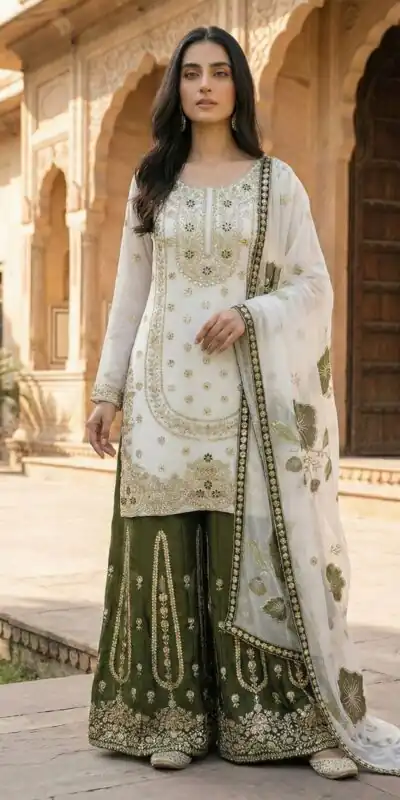 White Organza Silk Digital Print Embroidery Salwar Suit | Jump Suits, Salwar suit, Casual Suits, Creative suits, Designer Suits, Palazzo Suits, Party Wear Suits, Patiala Suits, Straight Suits