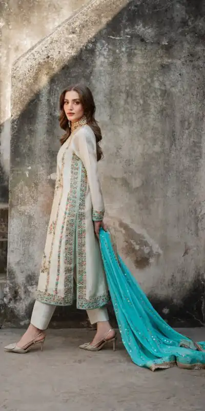 White Organza Silk Embroidery Lace Work Salwar Suit | Jump Suits, Salwar suit, Casual Suits, Creative suits, Designer Suits, Palazzo Suits, Party Wear Suits, Patiala Suits, Straight Suits