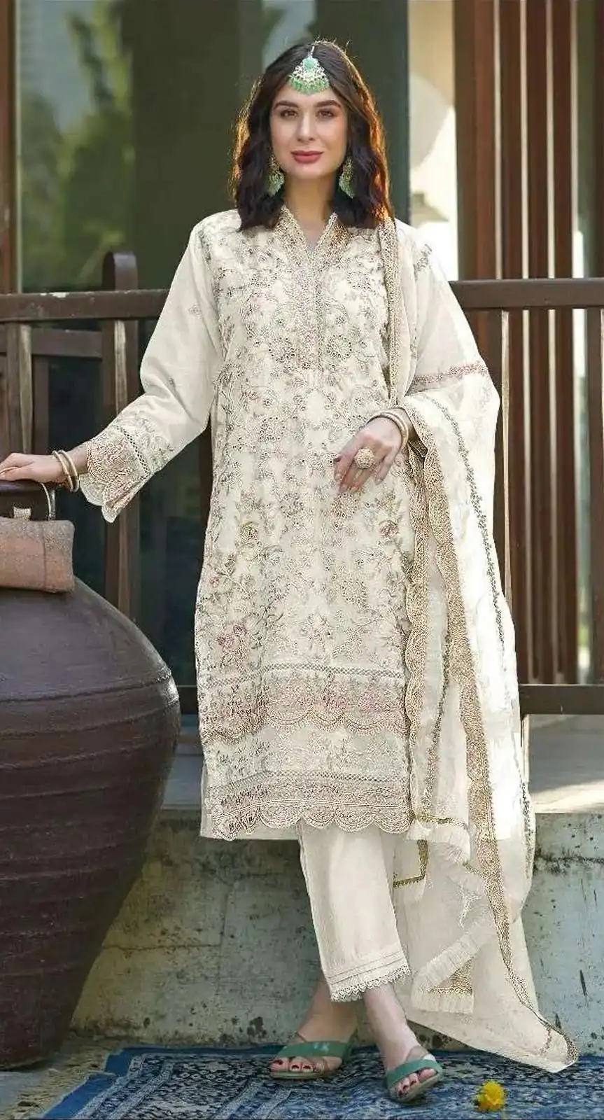 White Organza With Embroidery Sequence Work Salwar Suit | Jump Suits, Salwar suit, Casual Suits, Creative suits, Designer Suits, Palazzo Suits, Party Wear Suits, Patiala Suits, Straight Suits