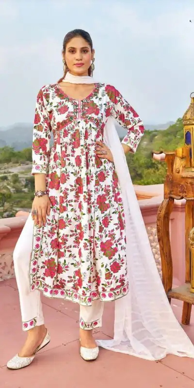 White Rayon Alia Cut With Embroidery Work Kurti | Kurti, Bollywood Kurti, Creative Kurtis, Designer Kurti, Party Wear Kurti, Selfie Kurti