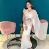 White Soft Georgette Shaded Sequin Saree | Sarees, Bollywood Sarees, Creative Sarees, Designer Sarees, Embroidered Sarees, Ethnic Saree, Modern Digital sarees, Party Wear Sarees