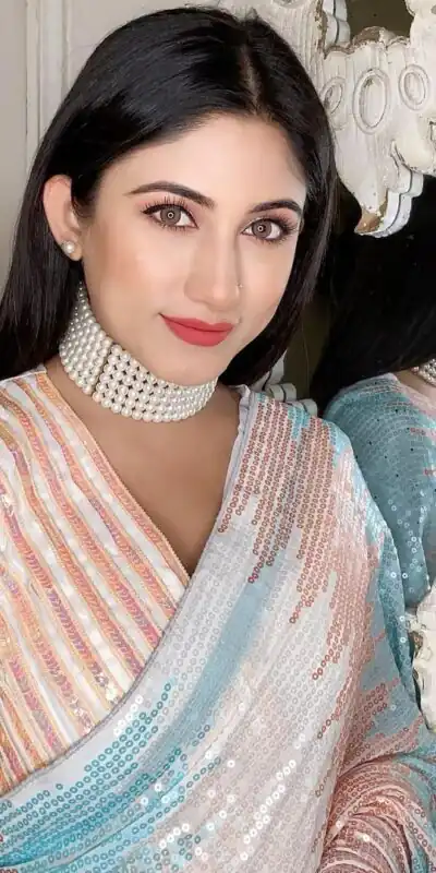 White Soft Georgette Shaded Sequin Saree | Sarees, Bollywood Sarees, Creative Sarees, Designer Sarees, Embroidered Sarees, Ethnic Saree, Modern Digital sarees, Party Wear Sarees