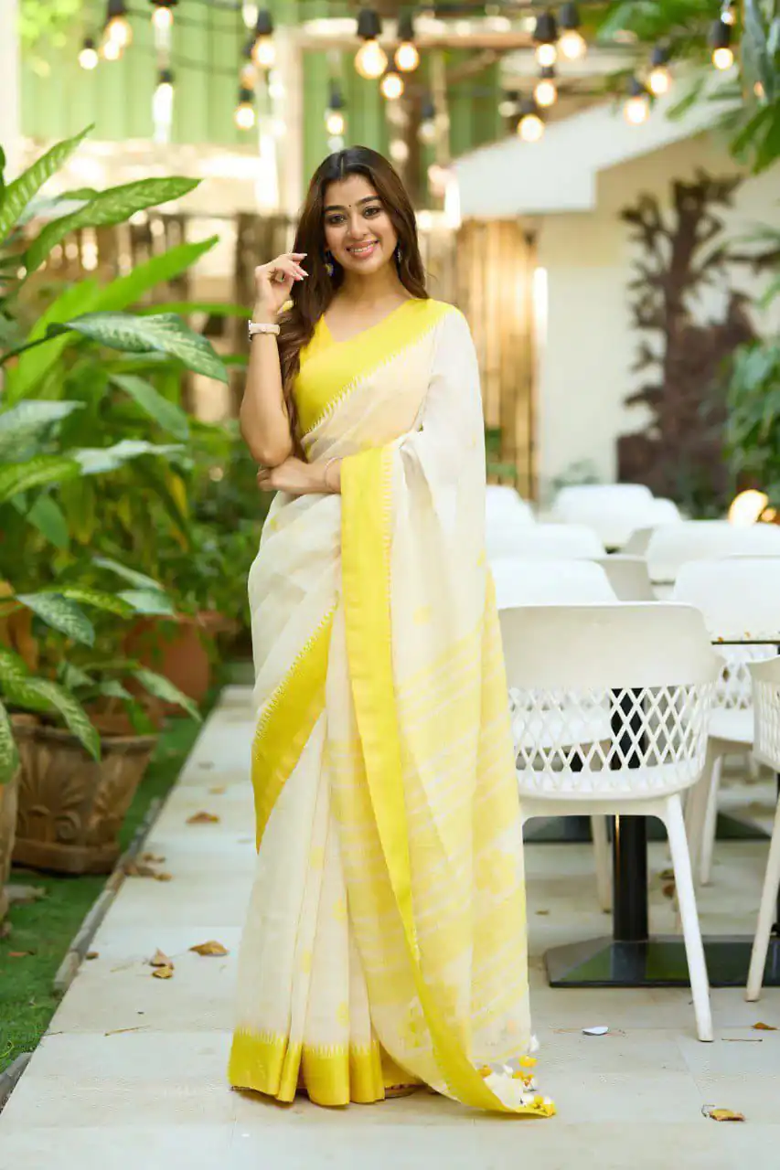 White Soft Lilan Slab  Lace Border Saree | Sarees, Bollywood Sarees, Creative Sarees, Designer Sarees, Embroidered Sarees, Ethnic Saree, Modern Digital sarees, Party Wear Sarees