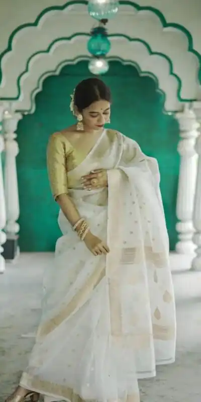 White Soft Lilan Slab Weaving Work Saree | Sarees, Bollywood Sarees, Creative Sarees, Designer Sarees, Embroidered Sarees, Ethnic Saree, Modern Digital sarees, Party Wear Sarees