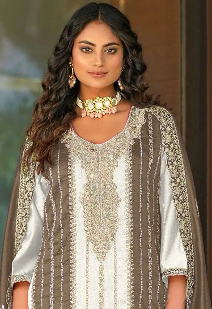 White Vichitra Embroidery Codding Sequence Salwar Suit | Jump Suits, Salwar suit, Casual Suits, Creative suits, Designer Suits, Palazzo Suits, Party Wear Suits, Patiala Suits, Straight Suits