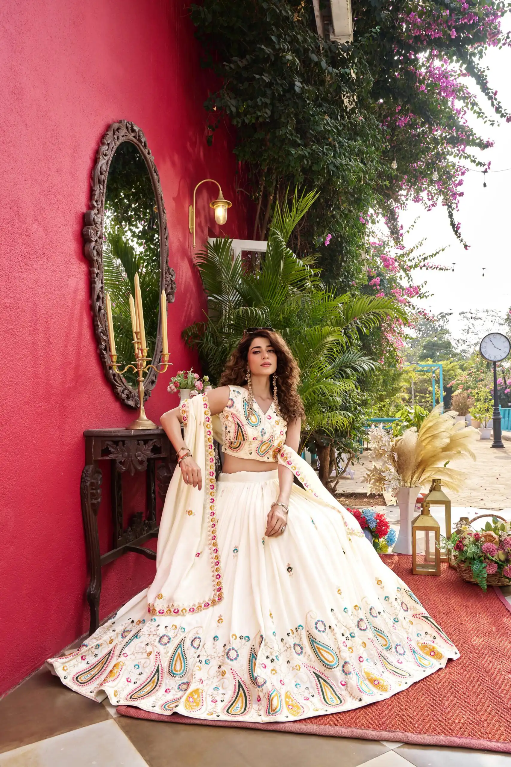 White Vichitra Embroidery Work Lehenga Choli | Lehenga, Bollywood Lehenga, Creative Lehenga, Designer Lehenga, Embroidered Lehenga, Party Wear Lehenga