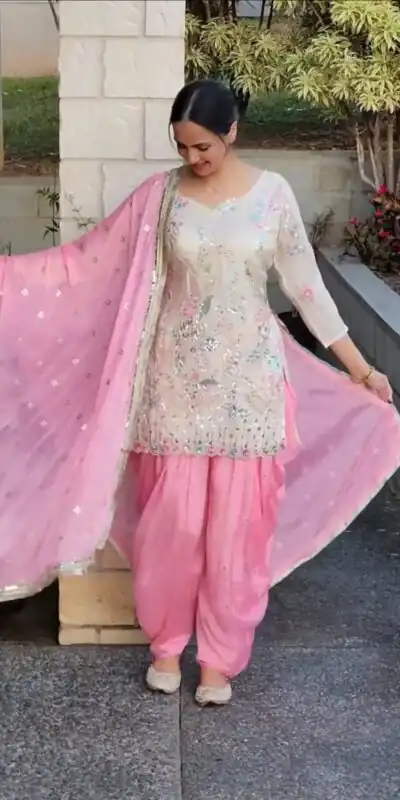 White Vichitra Silk With Embroidery Salwar Suit | Jump Suits, Salwar suit, Casual Suits, Creative suits, Designer Suits, Palazzo Suits, Party Wear Suits, Patiala Suits, Straight Suits