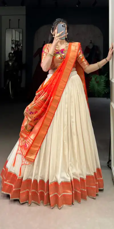 White Vichitra Weaving Lehenga Choli | Lehenga, Bollywood Lehenga, Creative Lehenga, Designer Lehenga, Embroidered Lehenga, Party Wear Lehenga