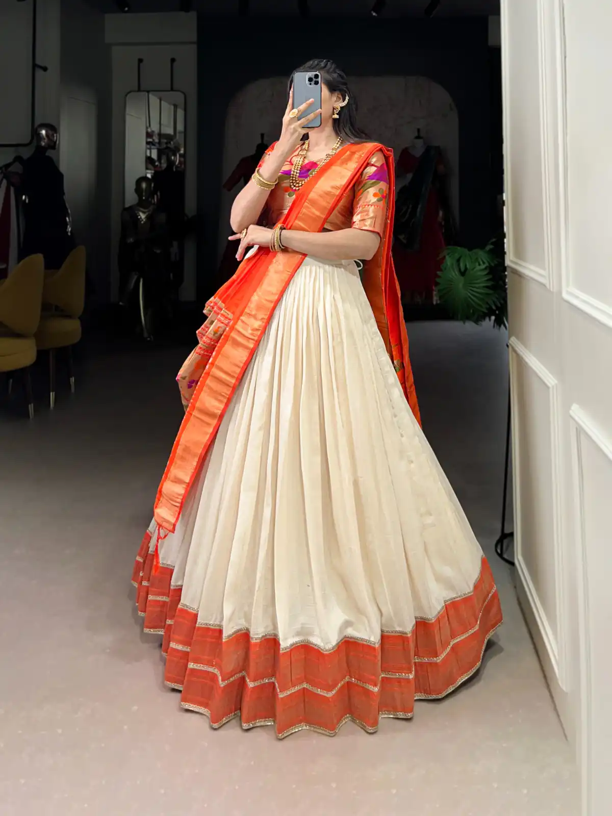 White Vichitra Weaving Lehenga Choli | Lehenga, Bollywood Lehenga, Creative Lehenga, Designer Lehenga, Embroidered Lehenga, Party Wear Lehenga