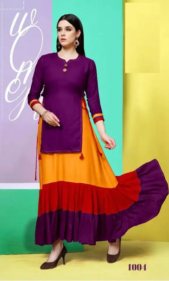 Wine 14 kg Rayon With Plain Gown | Jump Suits, Salwar suit, Casual Suits, Creative suits, Designer Suits, Palazzo Suits, Party Wear Suits, Patiala Suits, Straight Suits