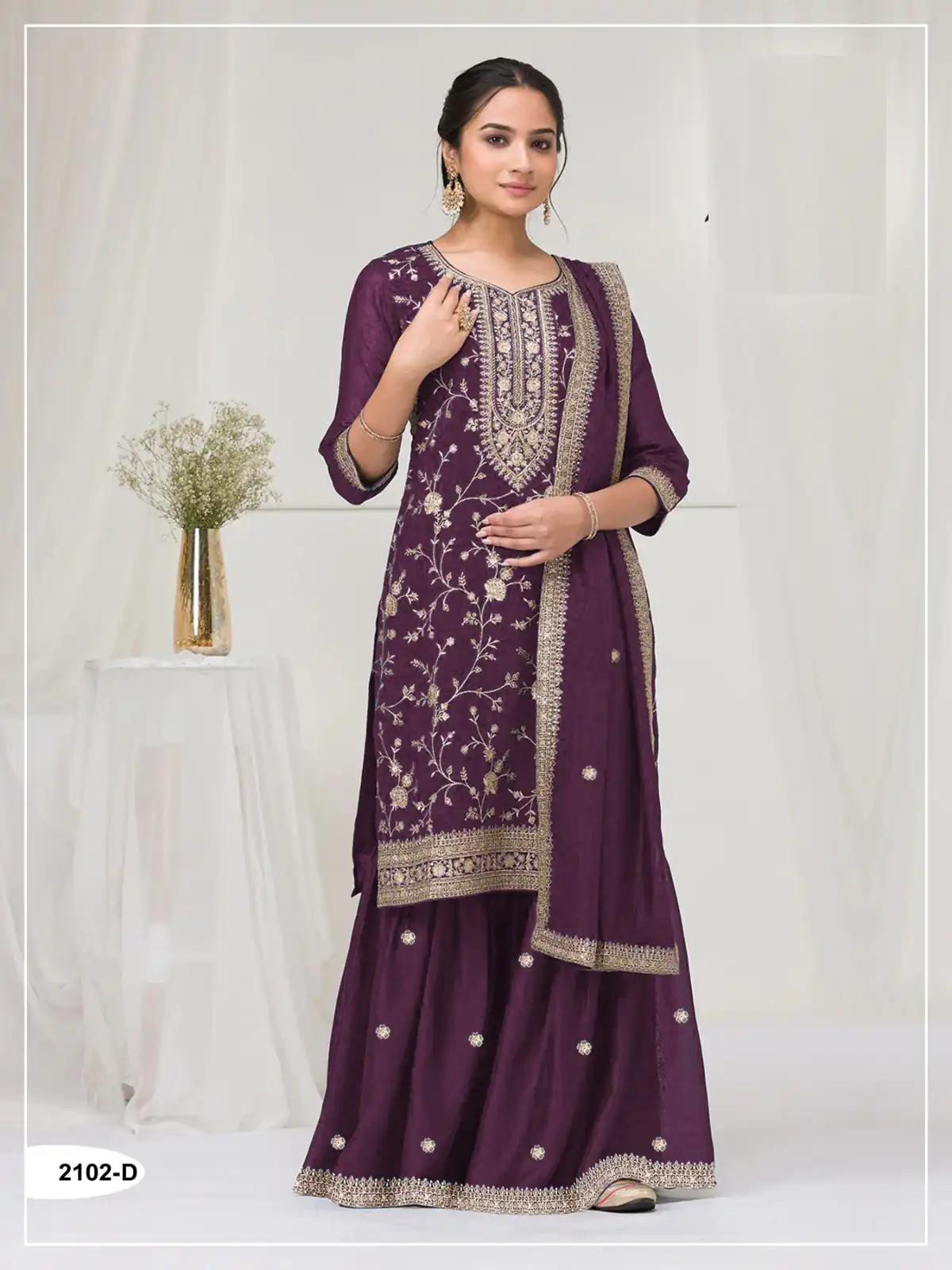 Wine Blooming Vichitra Embroidery Work Salwar Suit | Jump Suits, Tops & Bottoms, Track Suits, Salwar suit, Casual Suits, Creative suits, Designer Suits, Palazzo Suits, Party Wear Suits, Patiala Suits, Straight Suits, Trendy Wear