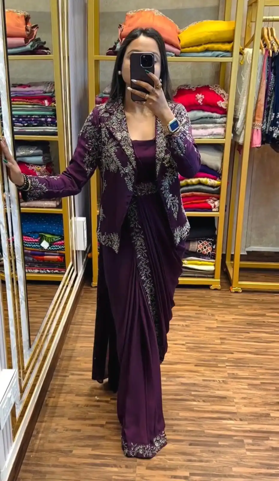 Wine Chinon Embroidery Lace Work Saree | Sarees, Bollywood Sarees, Creative Sarees, Designer Sarees, Embroidered Sarees, Ethnic Saree, Modern Digital sarees, Party Wear Sarees