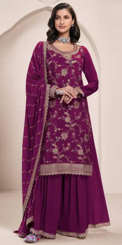 Wine Chinon Multi Work Salwar Suit | Jump Suits, Salwar suit, Casual Suits, Creative suits, Designer Suits, Palazzo Suits, Party Wear Suits, Patiala Suits, Straight Suits