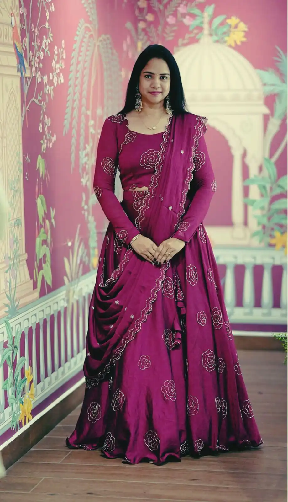 Wine Chinon Sequence Work Lehenga Choli | Lehenga, Bollywood Lehenga, Creative Lehenga, Designer Lehenga, Embroidered Lehenga, Party Wear Lehenga