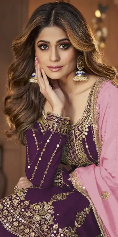 Wine Faux Georgette Embroidery Work Salwar Suit | Jump Suits, Tops & Bottoms, Track Suits, Salwar suit, Casual Suits, Creative suits, Designer Suits, Palazzo Suits, Party Wear Suits, Patiala Suits, Straight Suits, Trendy Wear