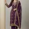 Wine Faux Georgette Sequence Work Salwar Suit | Jump Suits, Salwar suit, Casual Suits, Creative suits, Designer Suits, Palazzo Suits, Party Wear Suits, Patiala Suits, Straight Suits