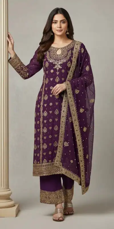 Wine Faux Georgette Sequence Work Salwar Suit | Jump Suits, Salwar suit, Casual Suits, Creative suits, Designer Suits, Palazzo Suits, Party Wear Suits, Patiala Suits, Straight Suits